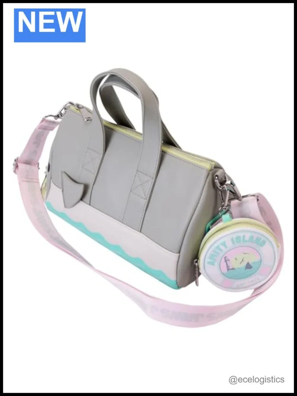 Loungefly Jaws Crossbody Bag with Coin Bag, Faux Leather, Zipper Closure,